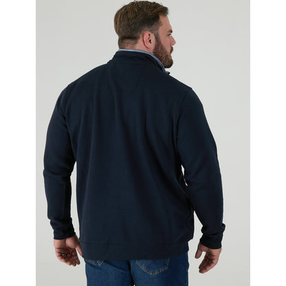 Navy - Lifestyle - Duke Mens D555 Russel Quarter Zip Kingsize Fleece Top