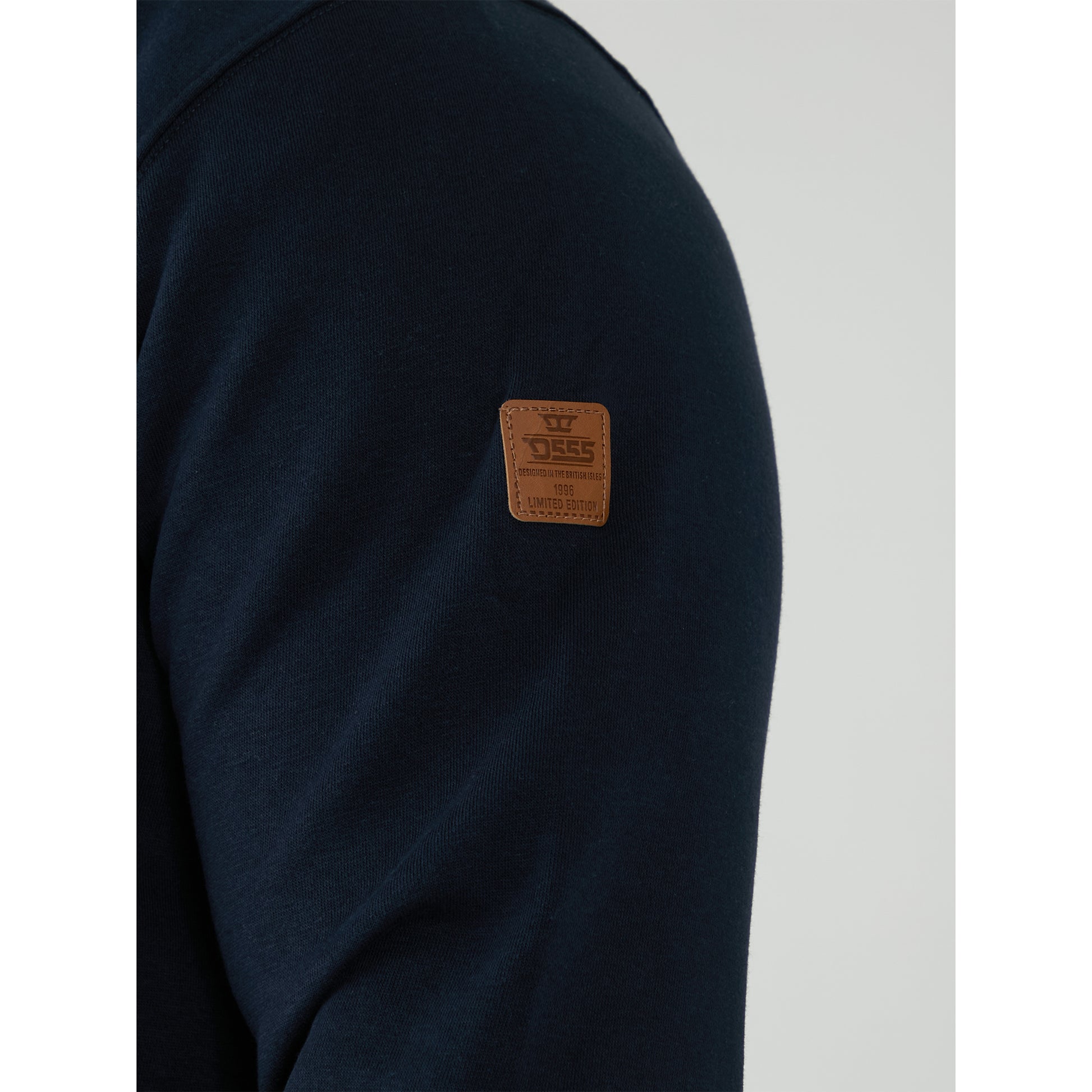 Navy - Close up - Duke Mens D555 Russel Quarter Zip Kingsize Fleece Top