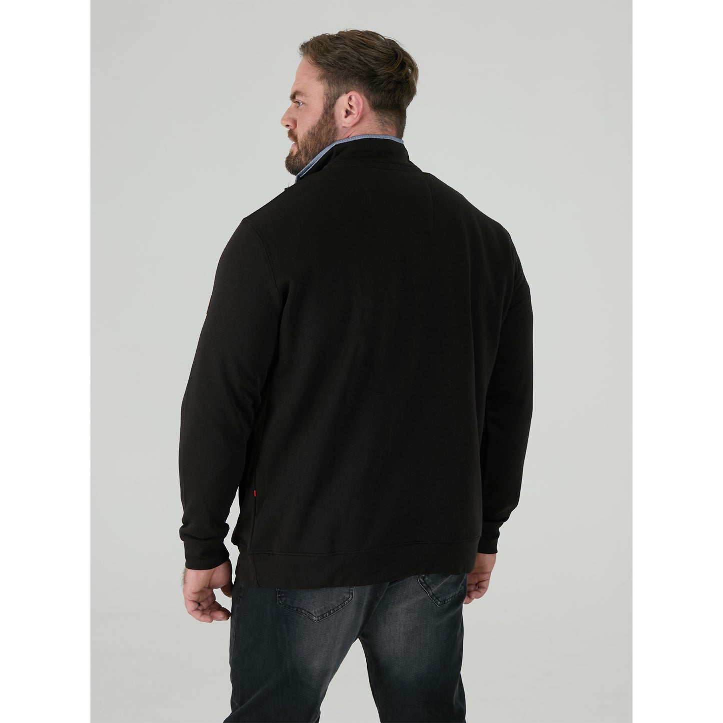 Black - Lifestyle - Duke Mens D555 Russel Quarter Zip Kingsize Fleece Top