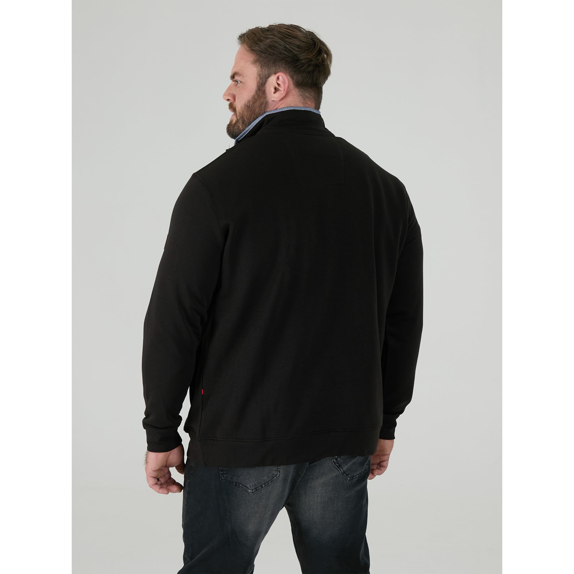 Black - Lifestyle - Duke Mens D555 Russel Quarter Zip Kingsize Fleece Top