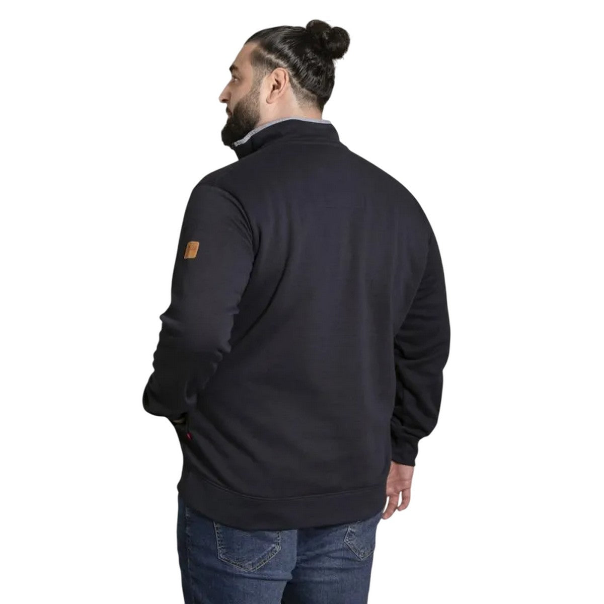 Navy - Back - Duke Mens D555 Russel Quarter Zip Kingsize Fleece Top