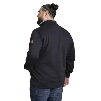 Navy - Back - Duke Mens D555 Russel Quarter Zip Kingsize Fleece Top