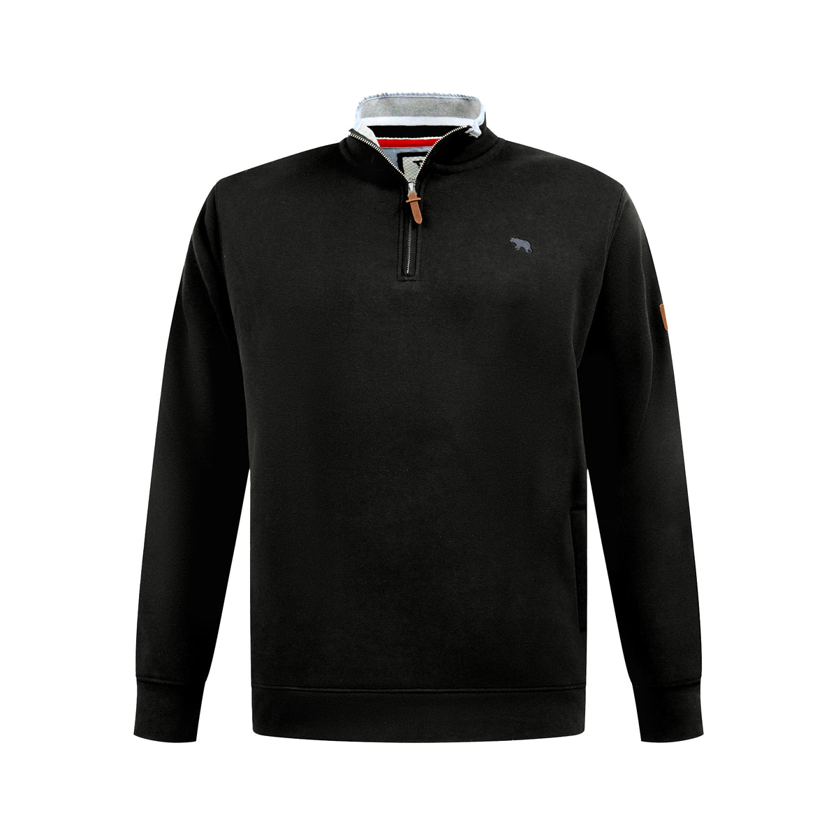 Black - Front - Duke Mens D555 Russel Quarter Zip Kingsize Fleece Top