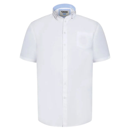 White - Front - Duke Mens James D555 Tall Short-Sleeved Shirt