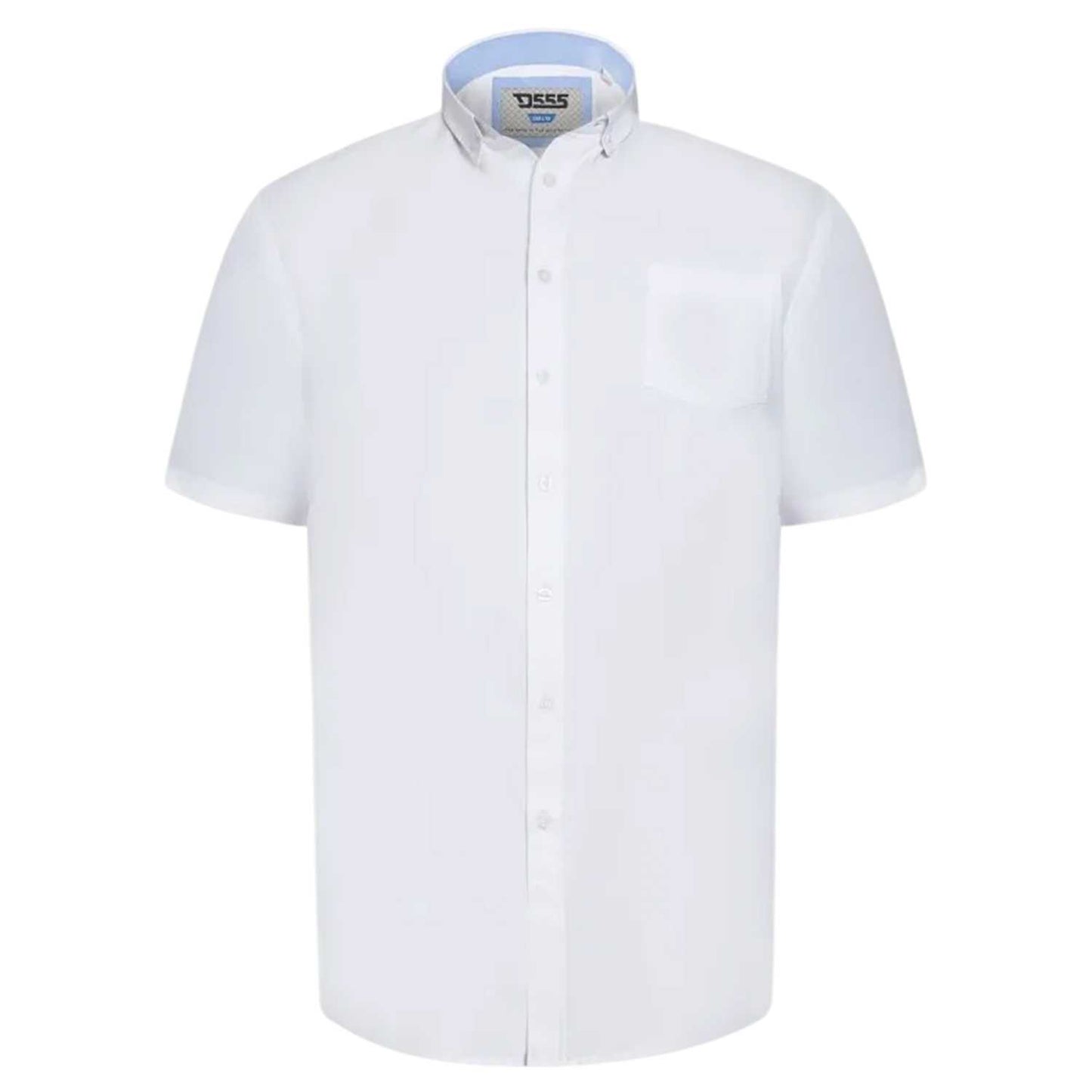 White - Front - Duke Mens James D555 Tall Short-Sleeved Shirt