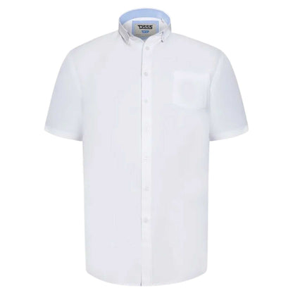 White - Front - Duke Mens James D555 Tall Short-Sleeved Shirt