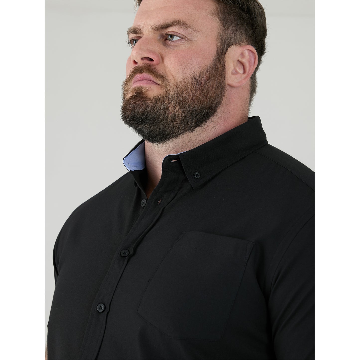 Black - Pack Shot - Duke Mens James D555 Tall Short-Sleeved Shirt