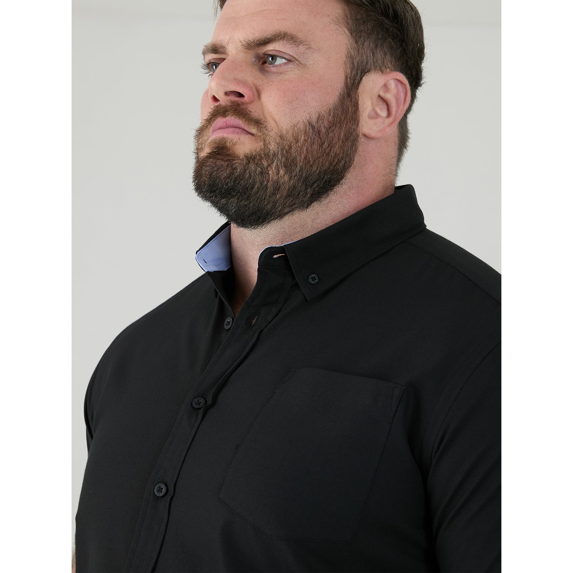 Black - Pack Shot - Duke Mens James D555 Tall Short-Sleeved Shirt