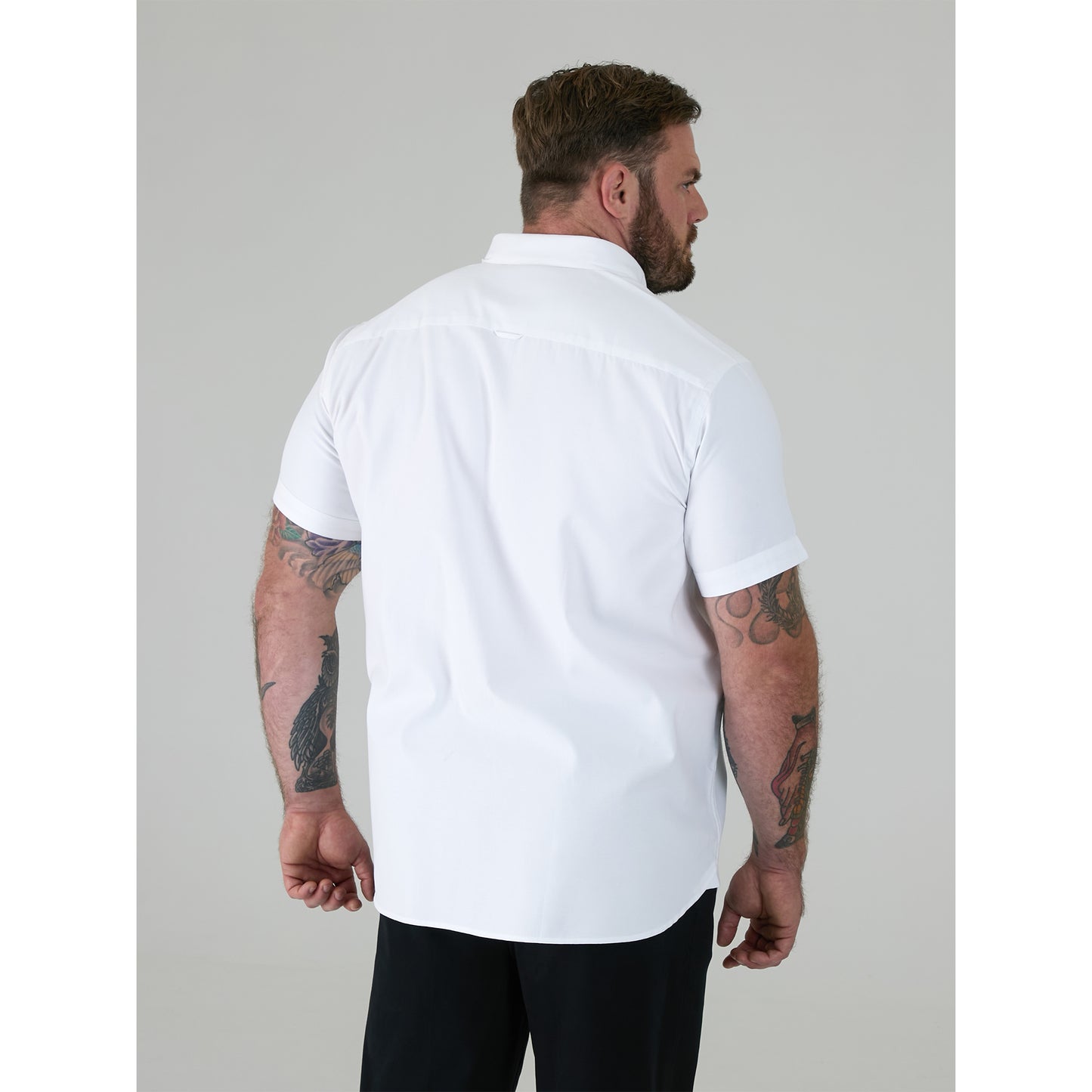 White - Lifestyle - Duke Mens James D555 Tall Short-Sleeved Shirt