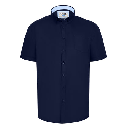 Navy - Front - Duke Mens James D555 Tall Short-Sleeved Shirt