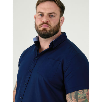 Navy - Pack Shot - Duke Mens James D555 Oxford Kingsize Tall Shirt