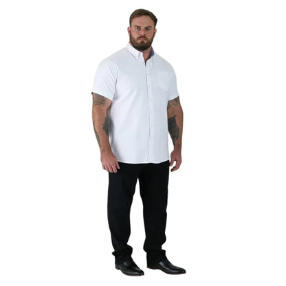 White - Side - Duke Mens James D555 Oxford Kingsize Tall Shirt