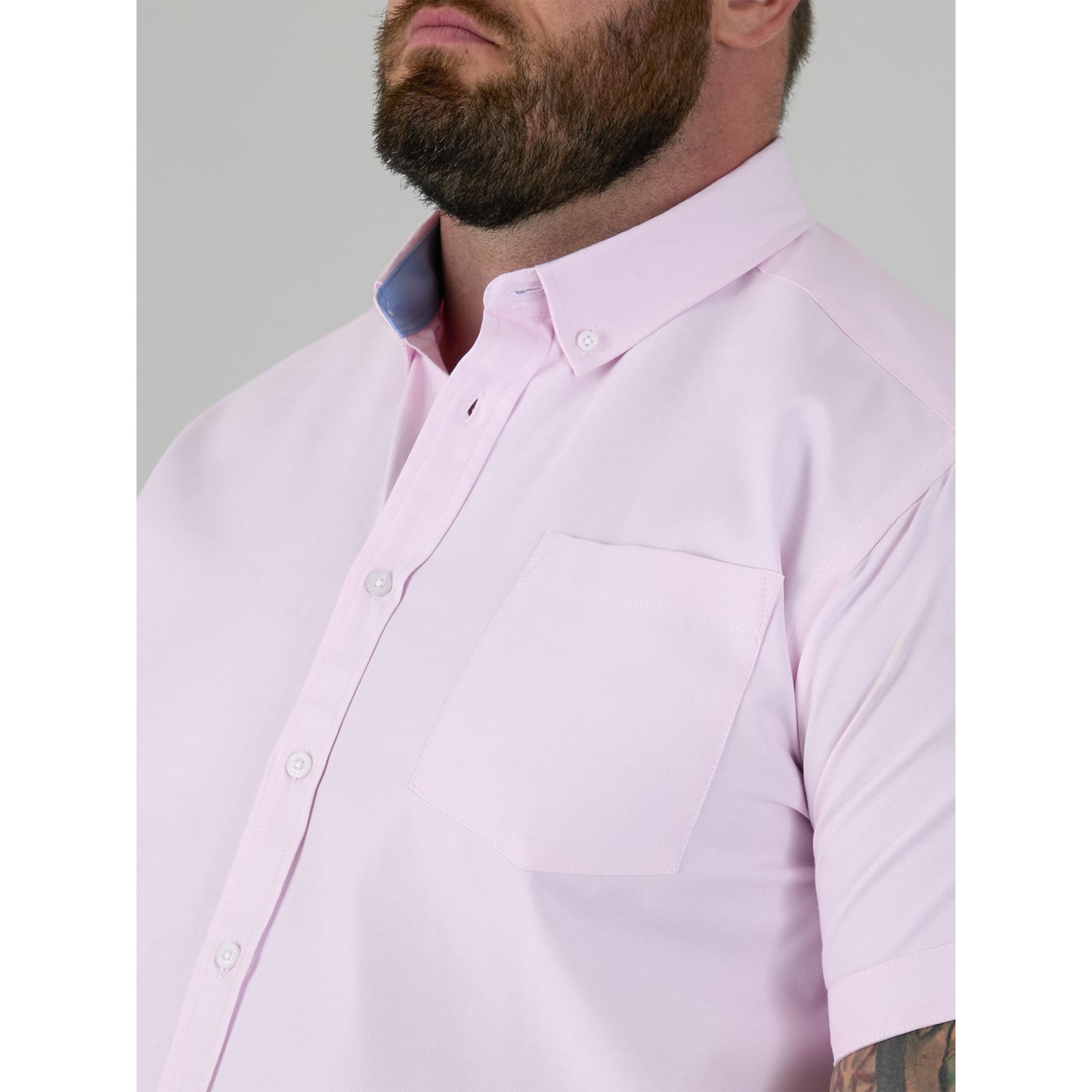 Pink - Pack Shot - Duke Mens James D555 Oxford Kingsize Tall Shirt