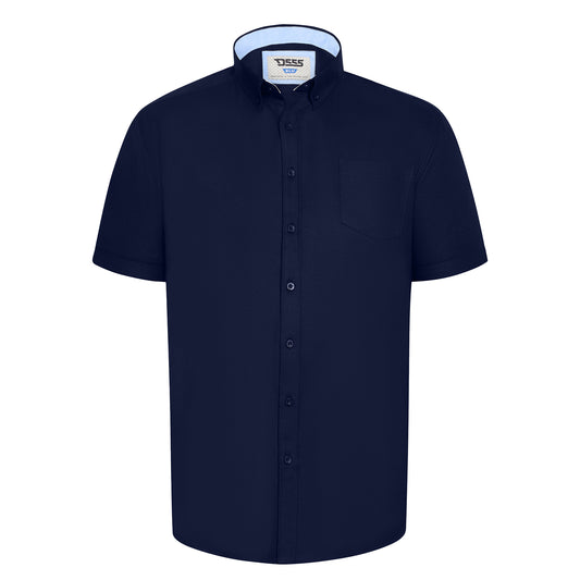 Navy - Front - Duke Mens James D555 Oxford Kingsize Tall Shirt