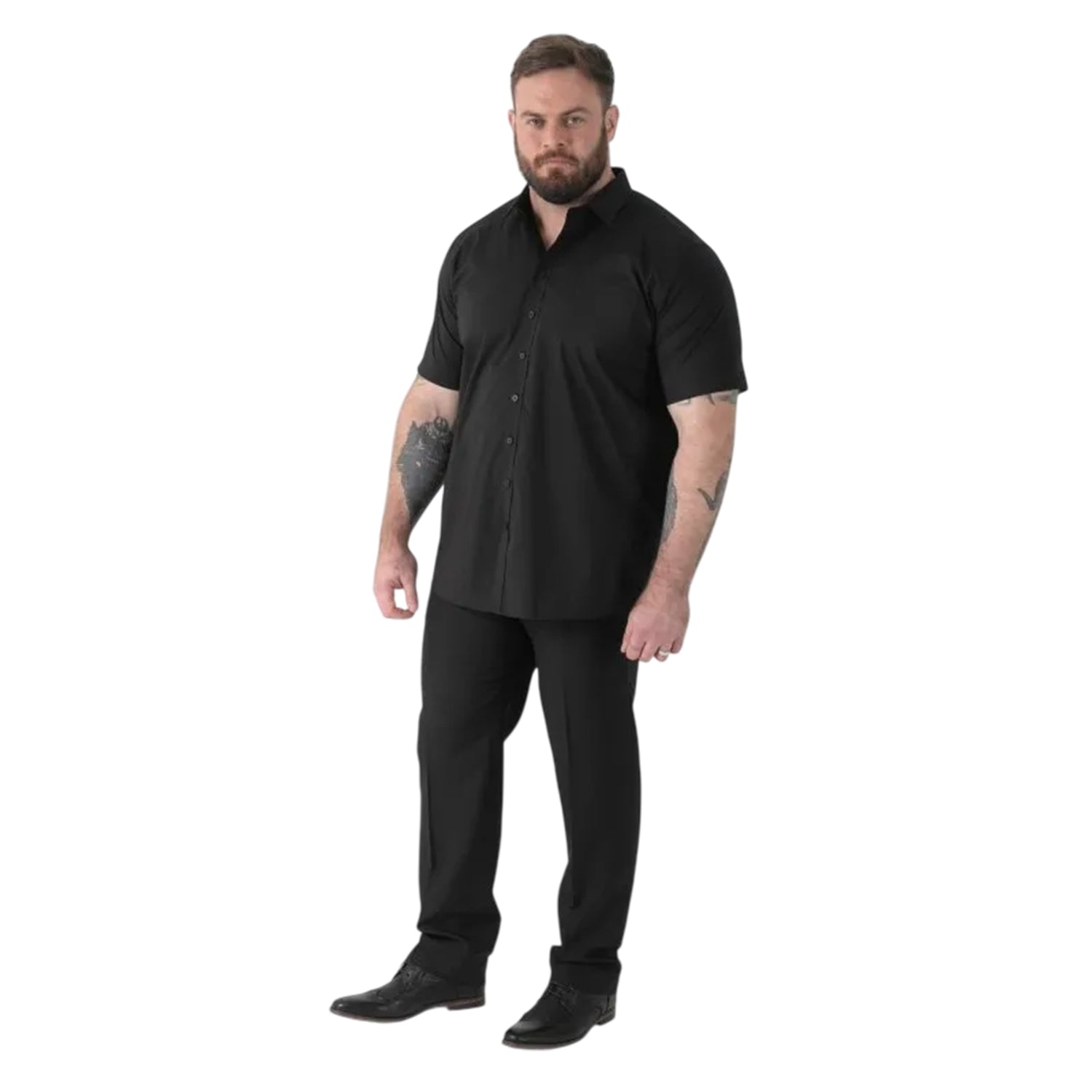 Black - Side - Duke Mens D555 Lucas Short-Sleeved Shirt