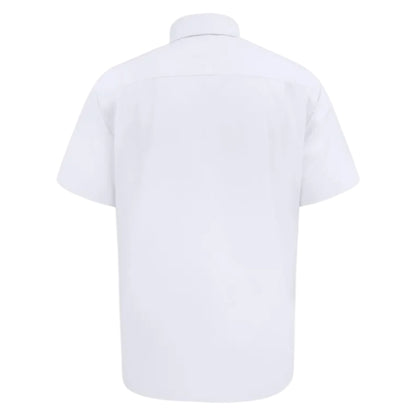 White - Back - Duke Mens D555 Lucas Stretch Kingsize Short-Sleeved Shirt