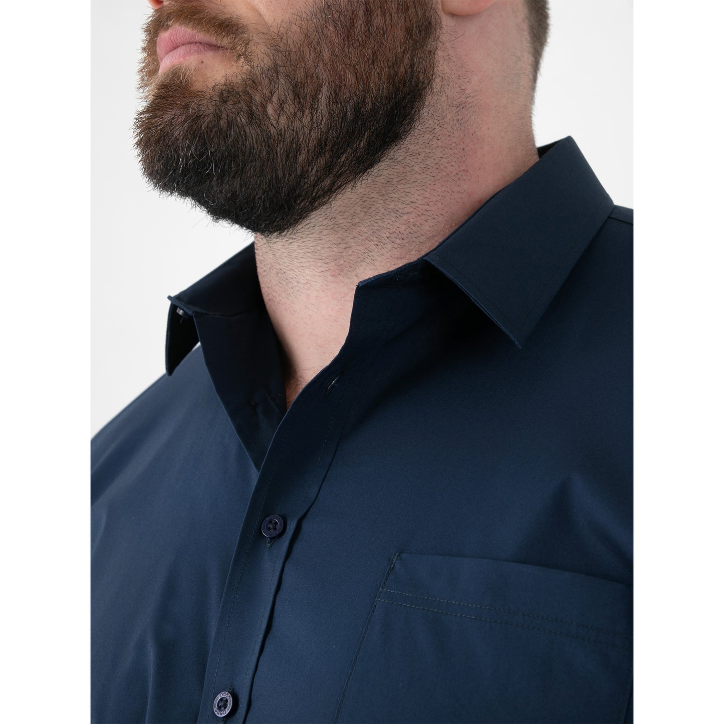 Navy - Pack Shot - Duke Mens D555 Lucas Stretch Kingsize Short-Sleeved Shirt