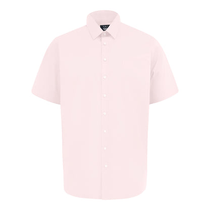 Pale Pink - Front - Duke Mens D555 Lucas Stretch Kingsize Short-Sleeved Shirt