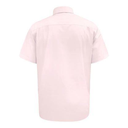 Pale Pink - Back - Duke Mens D555 Lucas Stretch Kingsize Short-Sleeved Shirt