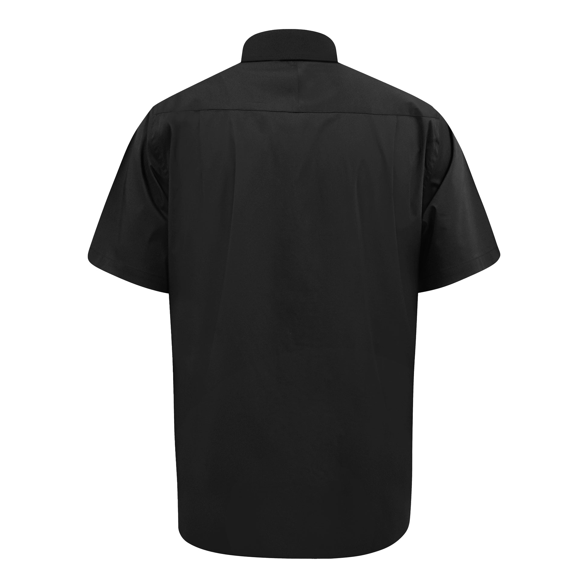 Black - Back - Duke Mens D555 Lucas Stretch Kingsize Short-Sleeved Shirt