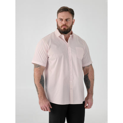 Pale Pink - Lifestyle - Duke Mens D555 Lucas Stretch Kingsize Short-Sleeved Shirt
