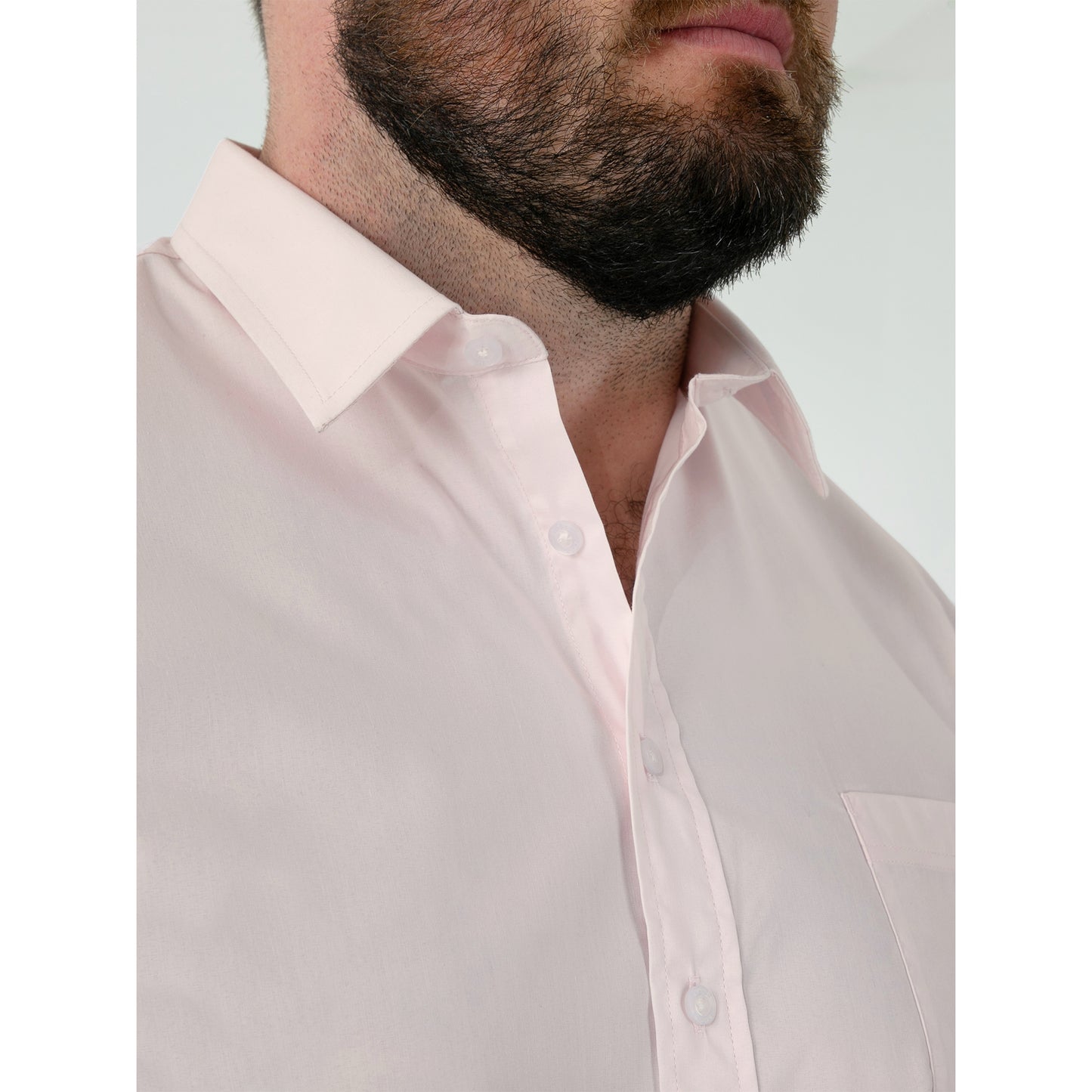 Pale Pink - Pack Shot - Duke Mens D555 Lucas Stretch Kingsize Short-Sleeved Shirt