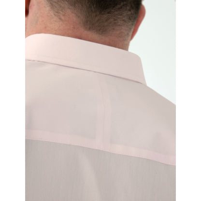 Pale Pink - Close up - Duke Mens D555 Lucas Stretch Kingsize Short-Sleeved Shirt