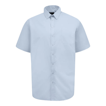 Sky Blue - Front - Duke Mens D555 Lucas Stretch Kingsize Short-Sleeved Shirt