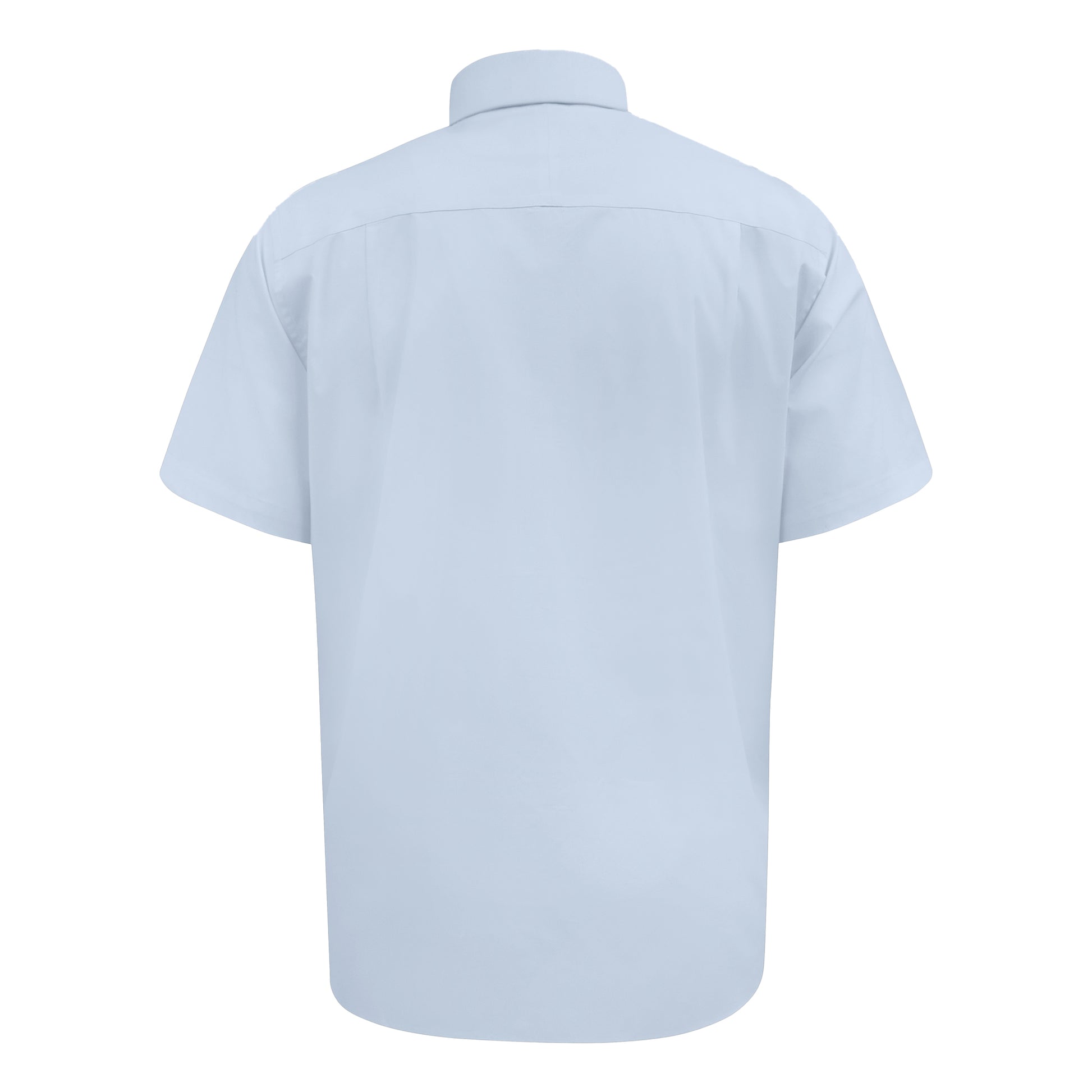Sky Blue - Back - Duke Mens D555 Lucas Stretch Kingsize Short-Sleeved Shirt