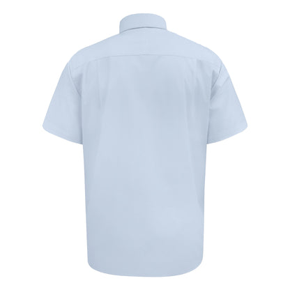 Sky Blue - Back - Duke Mens D555 Lucas Stretch Kingsize Short-Sleeved Shirt