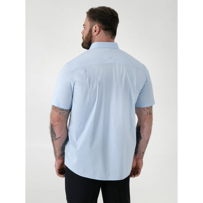 Sky Blue - Lifestyle - Duke Mens D555 Lucas Stretch Kingsize Short-Sleeved Shirt