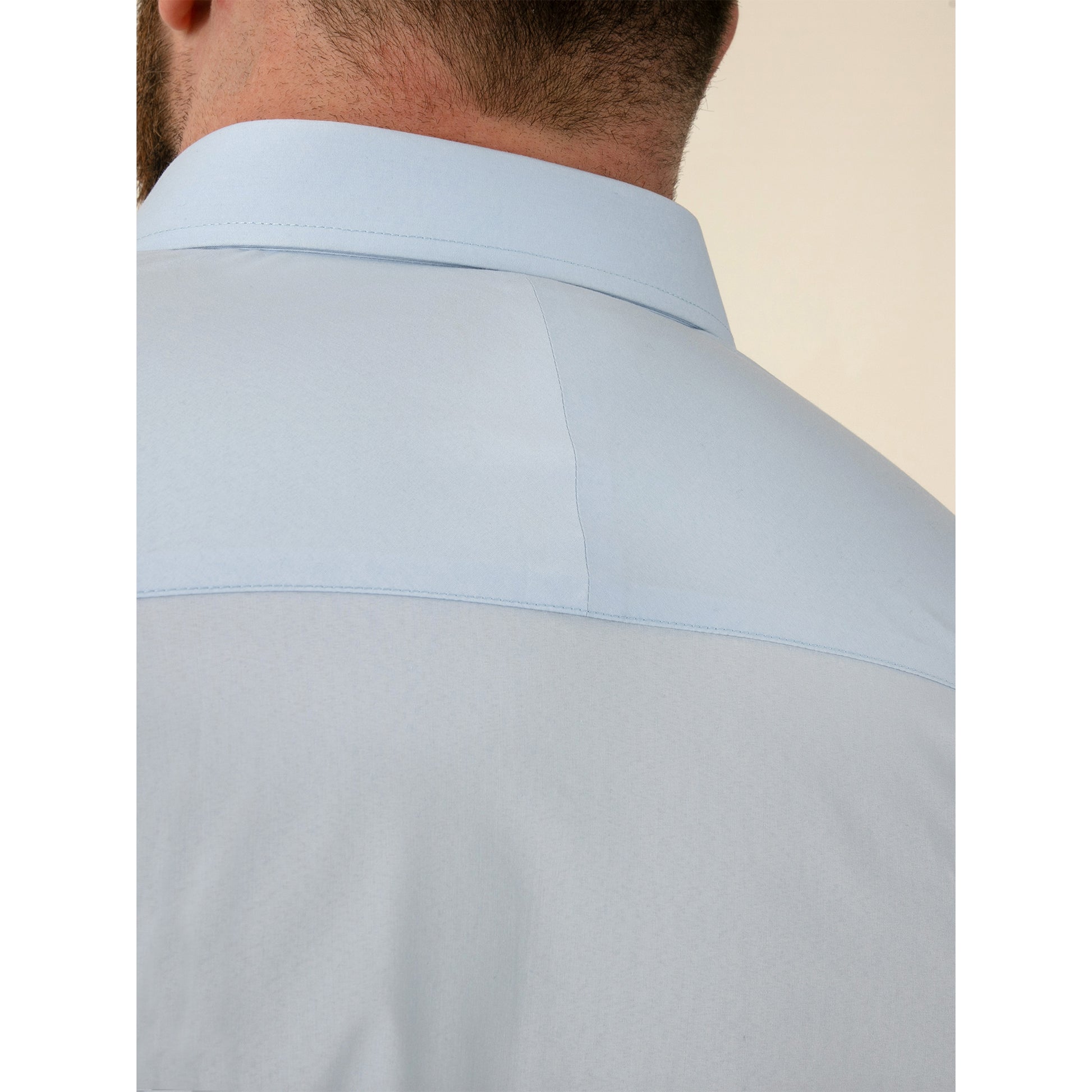 Sky Blue - Pack Shot - Duke Mens D555 Lucas Stretch Kingsize Short-Sleeved Shirt
