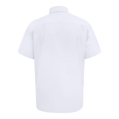 White - Back - Duke Mens D555 Lucas Stretch Kingsize Short-Sleeved Shirt