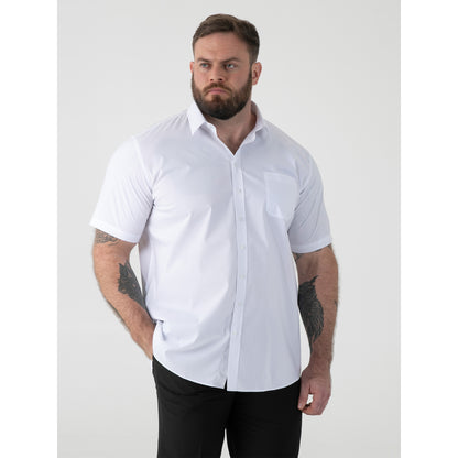 White - Lifestyle - Duke Mens D555 Lucas Stretch Kingsize Short-Sleeved Shirt