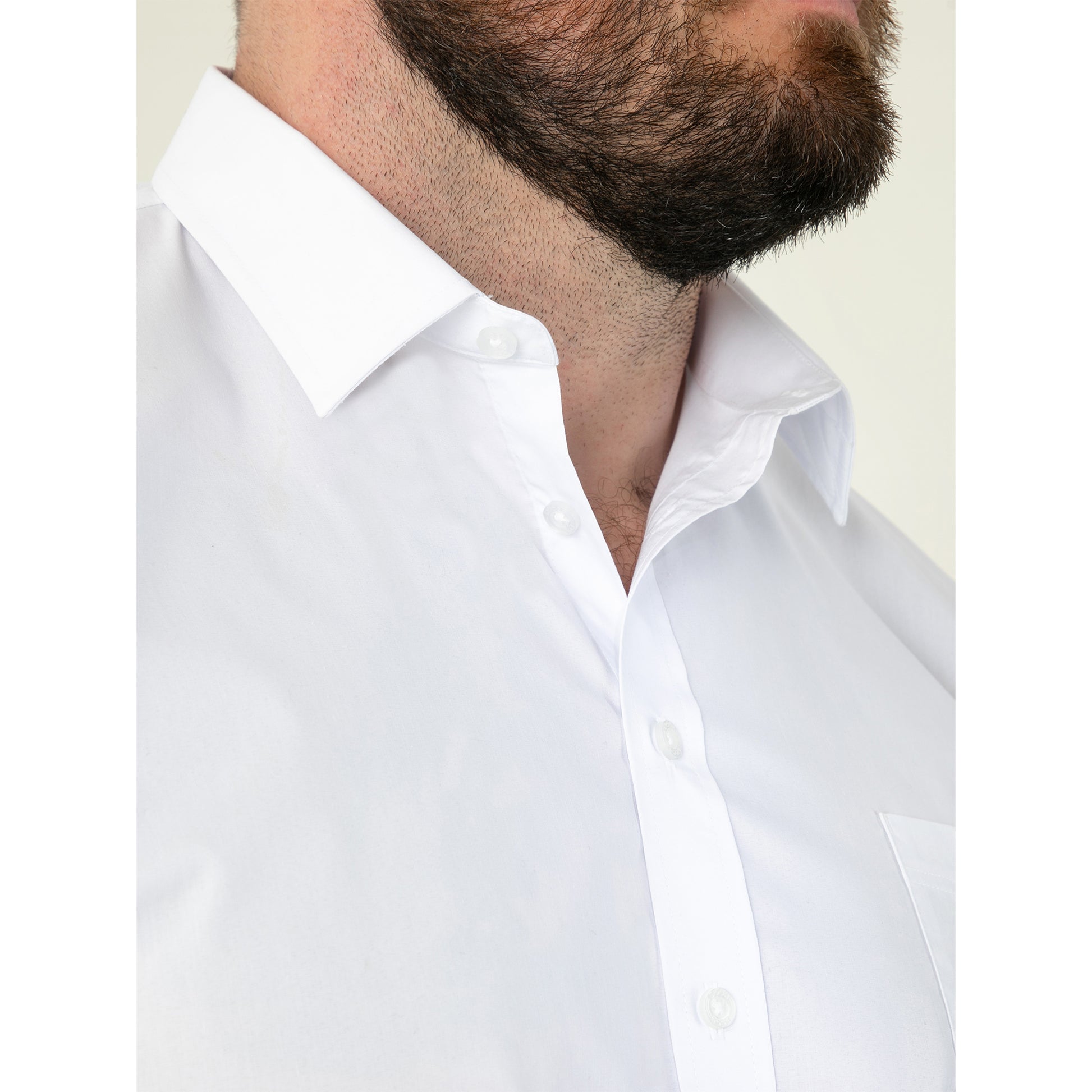 White - Pack Shot - Duke Mens D555 Lucas Stretch Kingsize Short-Sleeved Shirt