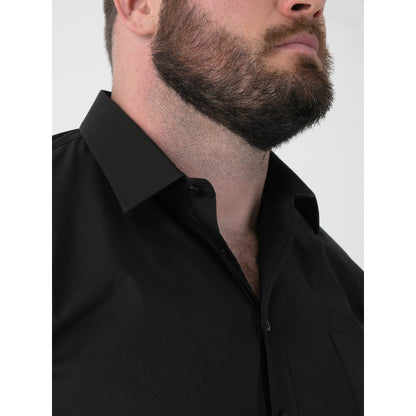 Black - Pack Shot - Duke Mens D555 Lucas Stretch Kingsize Short-Sleeved Shirt