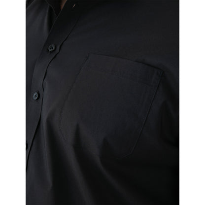 Black - Close up - Duke Mens D555 Lucas Stretch Kingsize Short-Sleeved Shirt