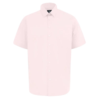 Pale Pink - Front - Duke Mens D555 Lucas Stretch Kingsize Short-Sleeved Shirt