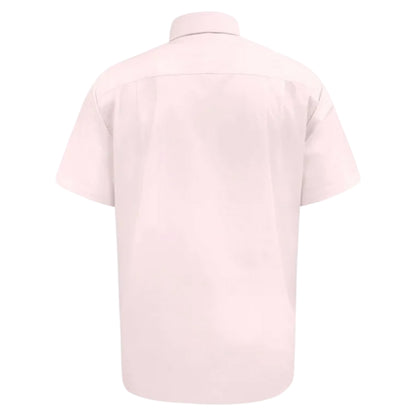 Pale Pink - Back - Duke Mens D555 Lucas Stretch Kingsize Short-Sleeved Shirt