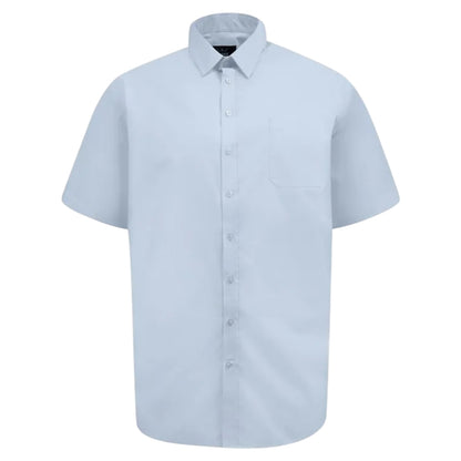 Sky Blue - Front - Duke Mens D555 Lucas Stretch Kingsize Short-Sleeved Shirt