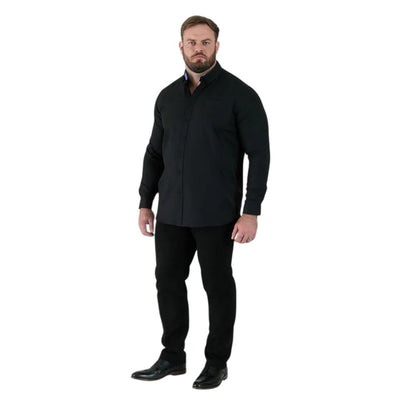 Black - Lifestyle - Duke Mens D555 Richard Oxford Tall Long-Sleeved Shirt