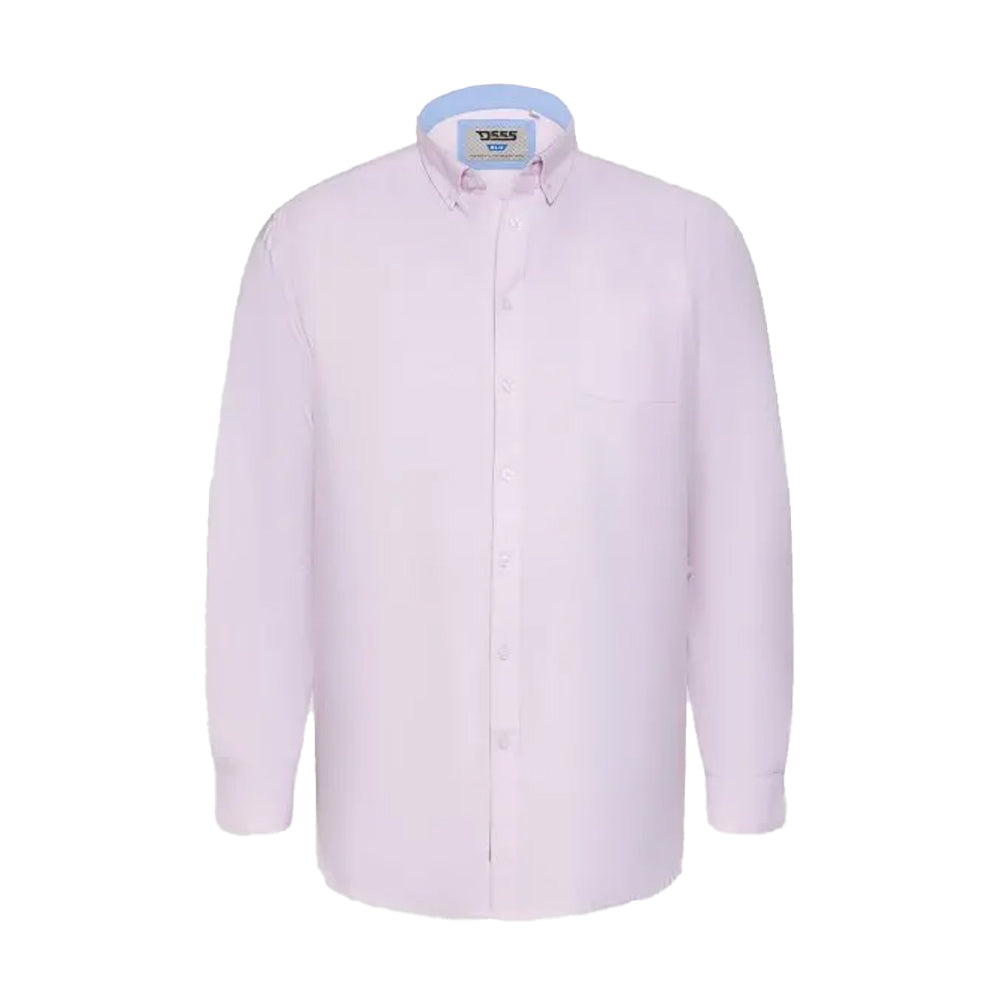 Pink - Front - Duke Mens D555 Richard Oxford Tall Long-Sleeved Shirt