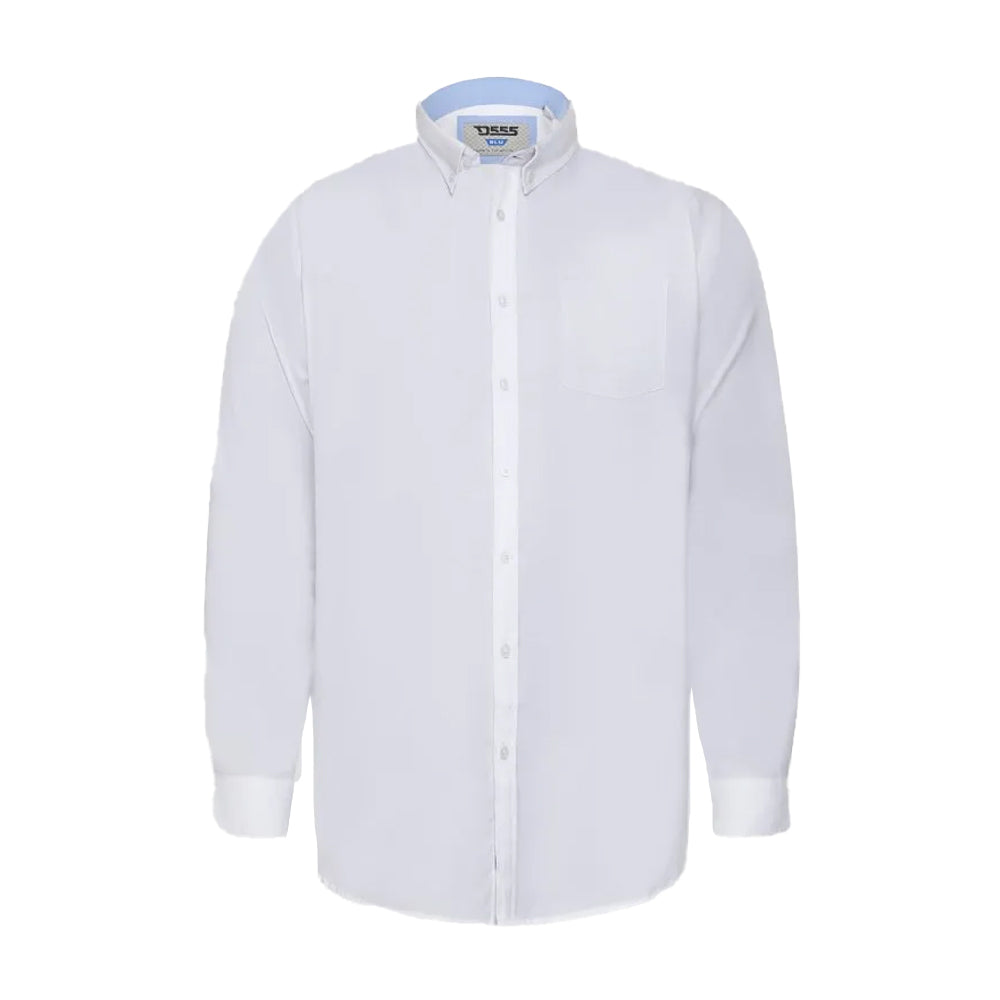 White - Front - Duke Mens D555 Richard Oxford Tall Long-Sleeved Shirt