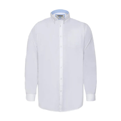 White - Front - Duke Mens D555 Richard Oxford Tall Long-Sleeved Shirt