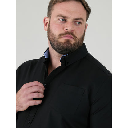 Black - Pack Shot - Duke Mens D555 Richard Oxford Tall Long-Sleeved Shirt