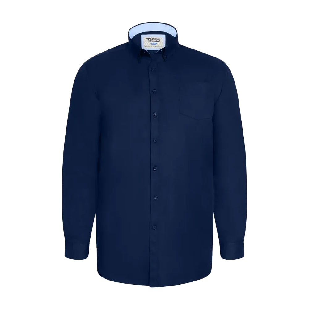 Navy - Front - Duke Mens D555 Richard Oxford Tall Long-Sleeved Shirt