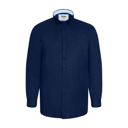 Navy - Front - Duke Mens D555 Richard Oxford Tall Long-Sleeved Shirt