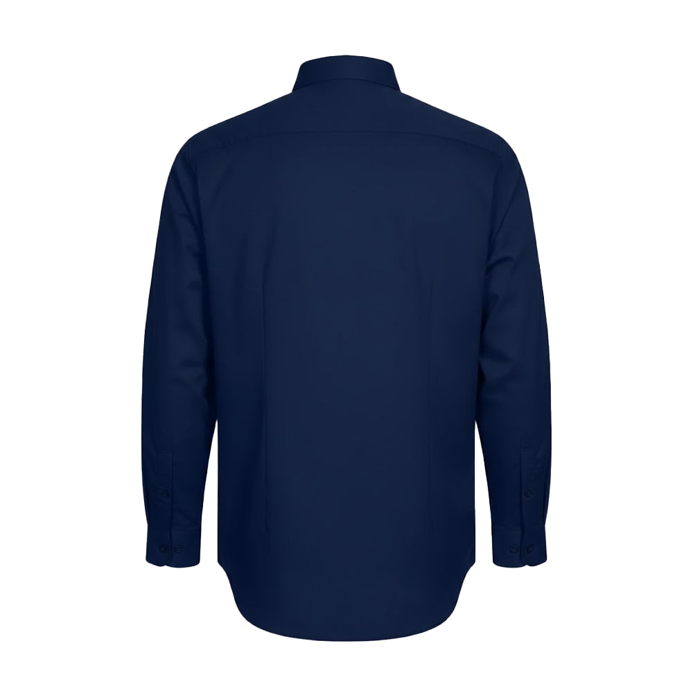 Navy - Back - Duke Mens D555 Richard Oxford Tall Long-Sleeved Shirt