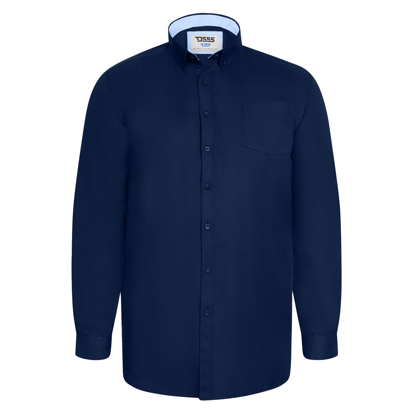 Navy - Front - Duke Mens D555 Richard Oxford Tall Long-Sleeved Shirt