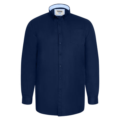 Navy - Front - Duke Mens D555 Richard Oxford Tall Long-Sleeved Shirt